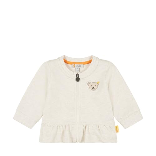 Steiff Baby - Mädchen Sweatjacke ohne Kapuze, Blossom, EGGNOG, 68 von Steiff