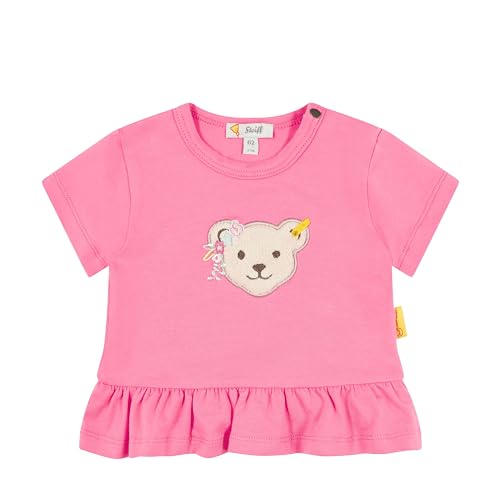 Steiff Baby - Mädchen T-Shirt Kurzarm Teddykopf, California Dream, Bubblegum, 74 von Steiff