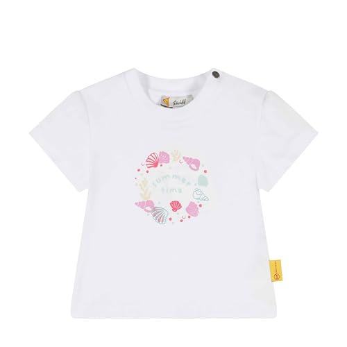 Steiff Baby - Mädchen T-Shirt Kurzarm mit Grafik, California Dream, Bright White, 62 von Steiff