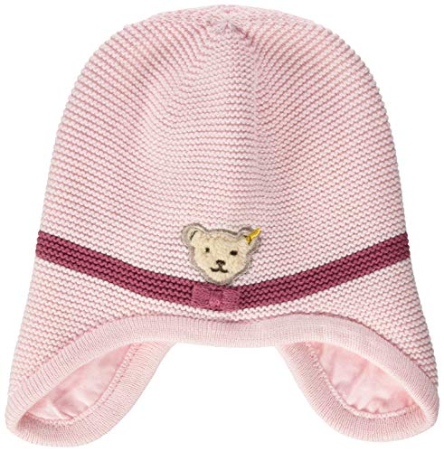 Steiff Baby-Mädchen mit süßer Teddybärapplikation Mütze, Rosa (Barely Pink 2560), 041 von Steiff