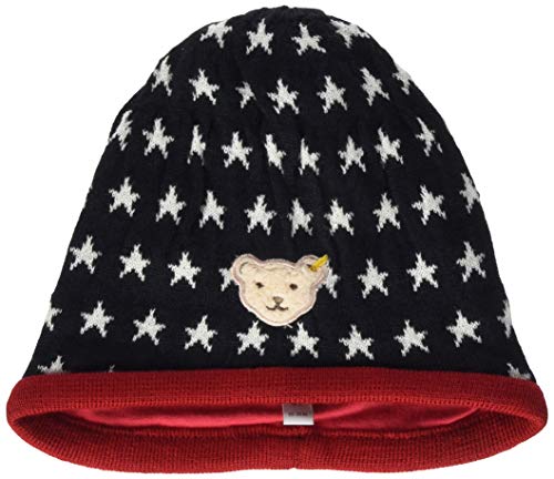 Steiff Baby-Mädchen mit süßer Teddybärapplikation Mütze, Navy, 039 von Steiff