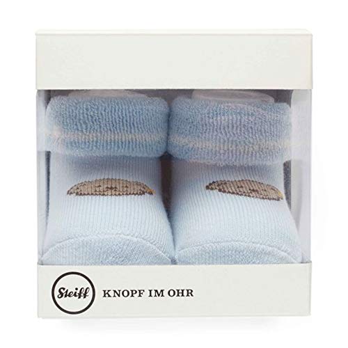 Steiff Baby Socken mit Teddy Geschenkkarton Baby in Box (50/56, Hellblau) von Steiff