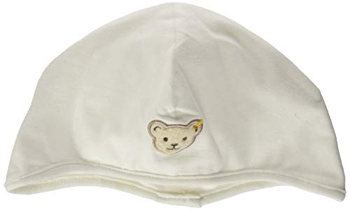Steiff Baby-Unisex mit süßer Teddybärapplikation Mütze GOTS, Cloud Dancer, 049 von Steiff