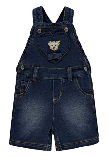 Steiff Collection Mädchen Latzhosen Latzshorts Jeans Gewirkt 6832302, Blau (Light Blue Denim 0014), 62 von Steiff