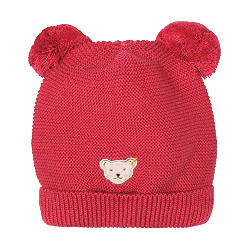 Steiff Girl's Mütze mit Bommel Hat, Raspberry, 49 von Steiff