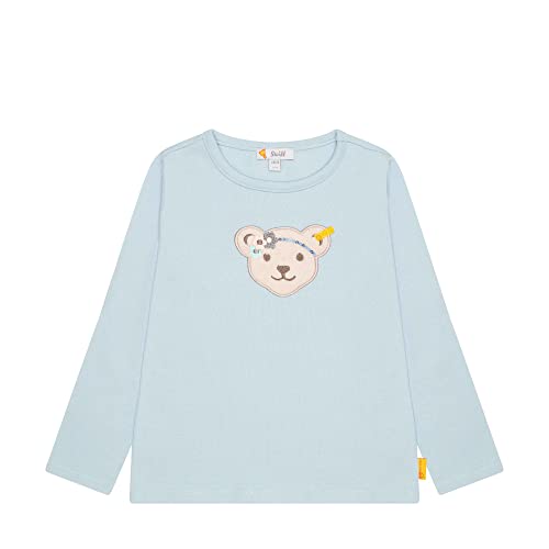 Steiff Girl's T Langarm Teddykopf ohne Squeezer Shirt, Sterling Blue, 110 von Steiff