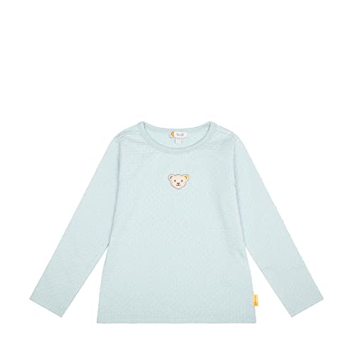 Steiff Girl's T Langarm Teddykopf ohne Squeezer Shirt, Sterling Blue, 116 von Steiff