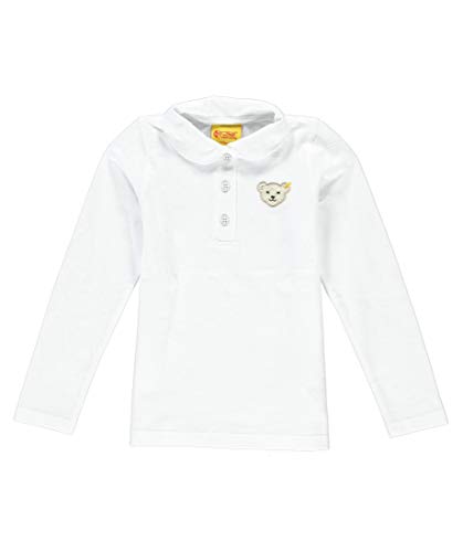 Steiff Girls Poloshirt Longsleeve Polo Shirt, Weiß, 80 von Steiff