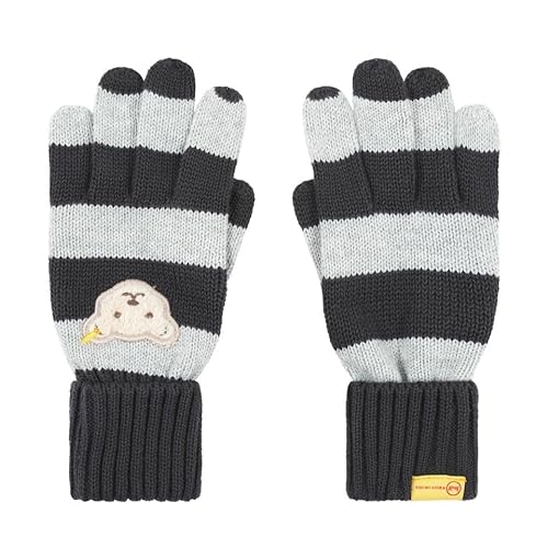 Steiff Jungen Fingerhandschuhe gestreift Handschuhe, Obsidian, 40 von Steiff