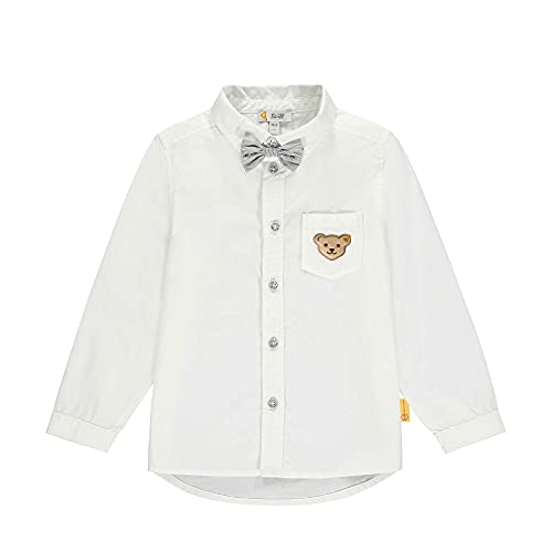 Steiff Jungen Hemd Langarm Shirt, Bright White, 92 EU von Steiff