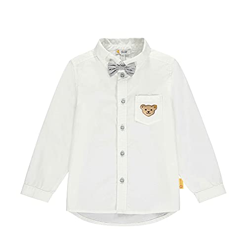 Steiff Jungen Hemd Langarm Shirt, Bright White, 98 EU von Steiff