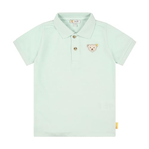 Steiff Jungen Poloshirt Kurzarm EU-Größe 110 hellgrün, lockere Passform, Polo Shirt kurzärmelig, mit viel Bewegungsfreiheit zum Spielen und Herumtollen von Steiff