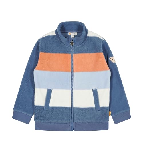 Steiff Jungen Sweatjacke ohne Kapuze Fleecejacke, Bijou Blue, 104 von Steiff