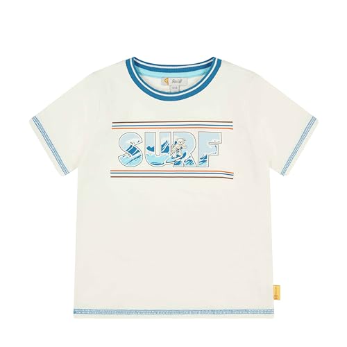 Steiff Jungen T-Shirt Kurzarm mit Grafik, Surfing, Cloud Dancer, 110 von Steiff