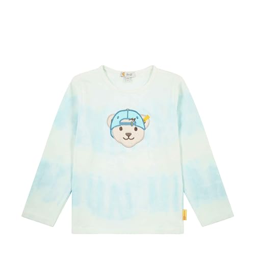 Steiff Jungen T-Shirt Langarm, Teddykopf, Surfing, Cloud Dancer, 104 von Steiff