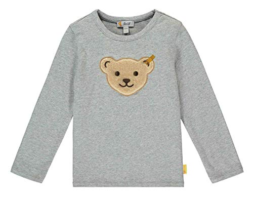 Steiff Kinder Langarmshirt Quietsche Bär einfarbig (116, Hellgrau Meliert) von Steiff