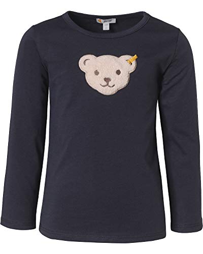 Steiff Kinder Langarmshirt Quietsche Bär einfarbig (116, Navy (Nachtblau)) von Steiff