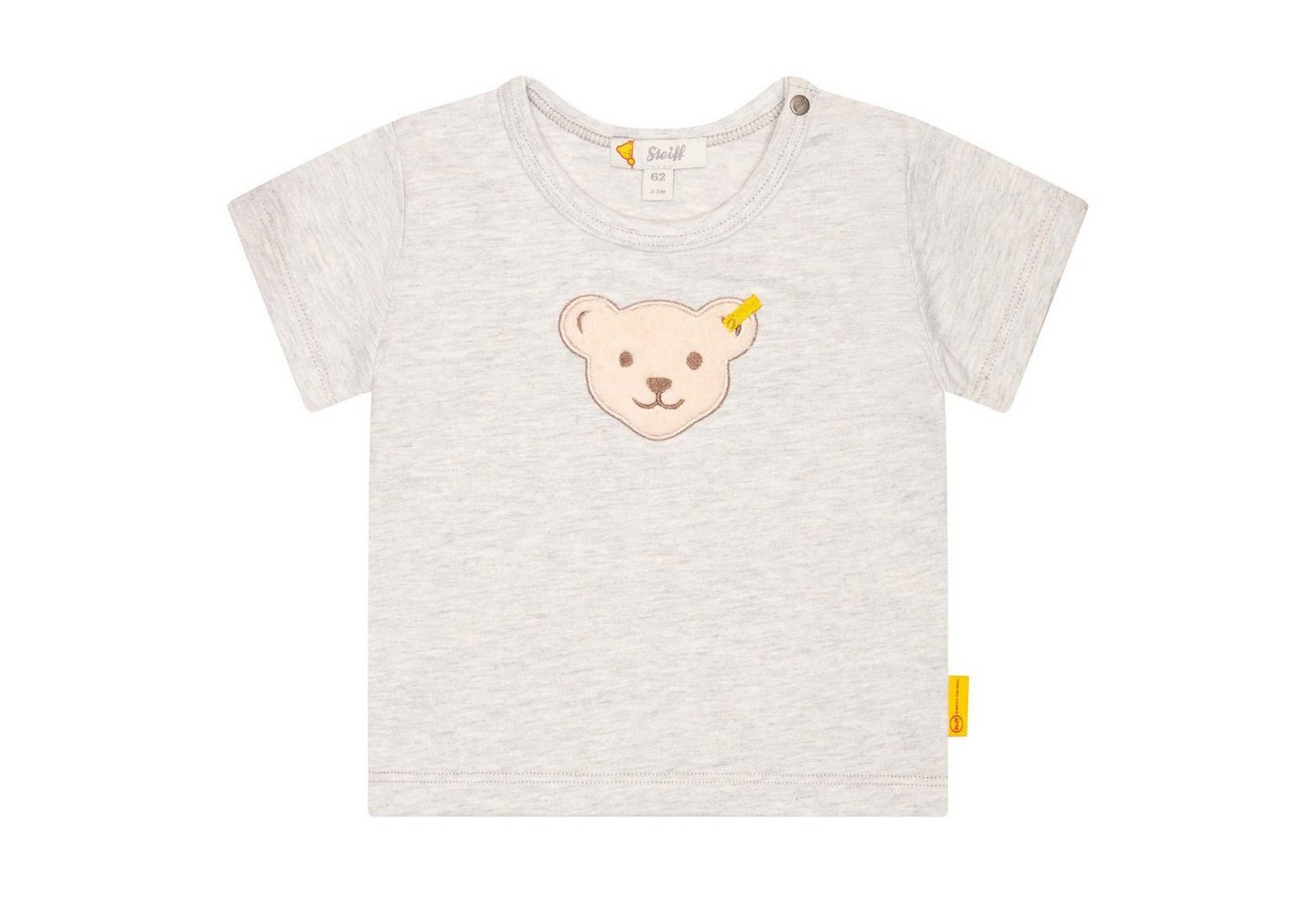 Steiff Langarmshirt Baby T-Shirt - Basic, Kurzarm, Teddy-Applikation von Steiff