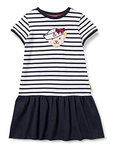 Steiff Mädchen Jerseykleid Kinderkleid, Navy, 122 von Steiff