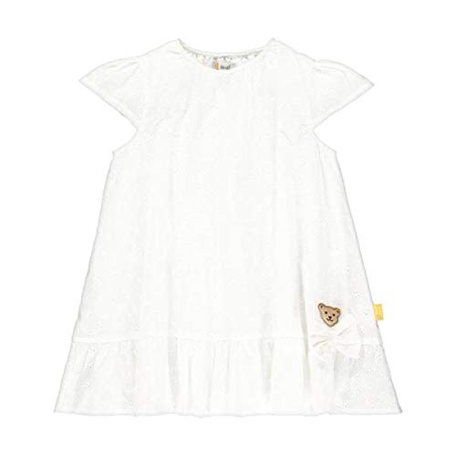 Steiff Mädchen Kleid Kurzarm, Weiß (Bright White 1000), 110 (4-5 J) von Steiff