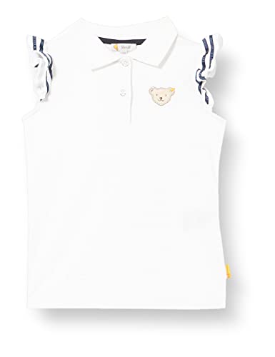 Steiff Mädchen Poloshirt Kurzarm Polohemd, Bright White, 104 von Steiff