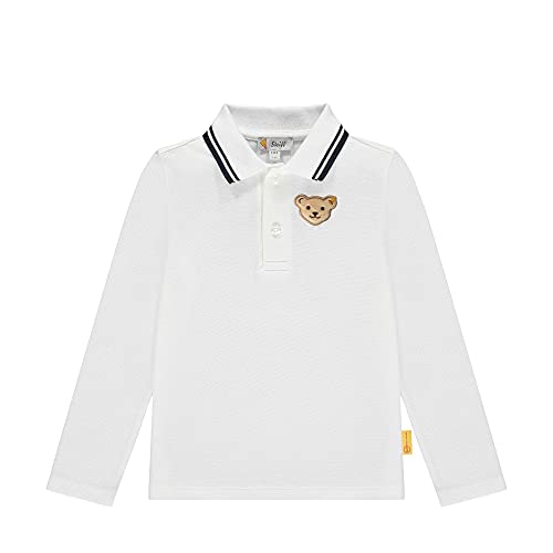 Steiff Mädchen Poloshirt Langarm T Shirt, Bright White, 98 EU von Steiff