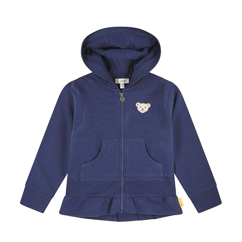 Steiff Mädchen Sweatjacke mit Kapuze Jacke, Crown Blue, 104 von Steiff