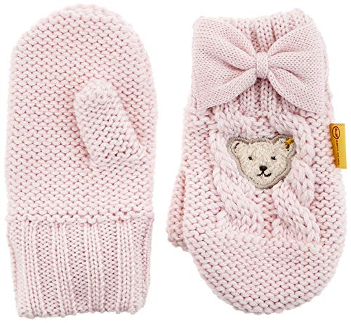 Steiff Mädchen mit süßer Teddybärapplikation Handschuhe, Rosa (Barely Pink 2560), 040 von Steiff