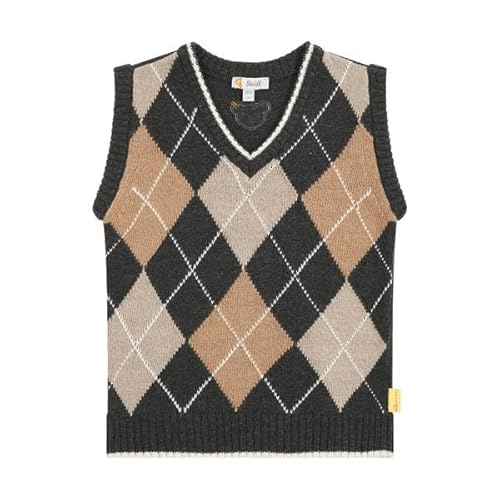 Steiff Pullunder EU Größe 122 Phantom, Jungen Pullunder, Pulli ohne Ärmel, Kinder-Pulli, Pullunder V-Ausschnitt, warm und bequem, waschmaschinenfest von Steiff