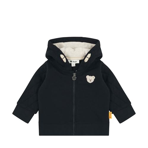 Steiff Sweatjacke EU Größe 74 steiff navy, Kinder Sweat-Jacke, Kapuzen-Jacke für Kleinkinder, weich und bequem, Kinder Sweatshirt, waschmaschinenfest von Steiff