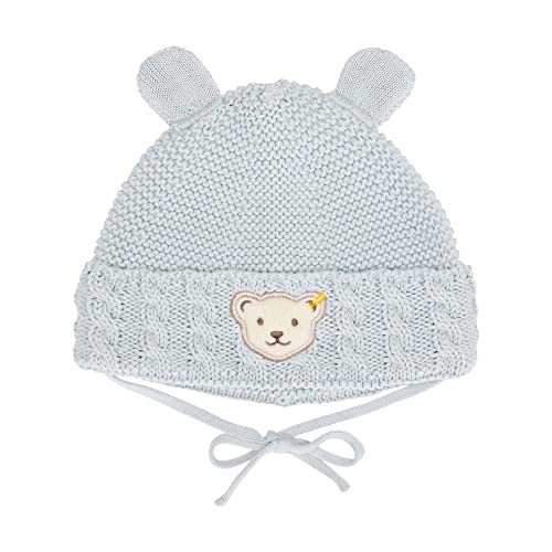 Steiff Unisex Baby Basic Bommel Beanie-Mütze, Celestial Blue, 37 von Steiff