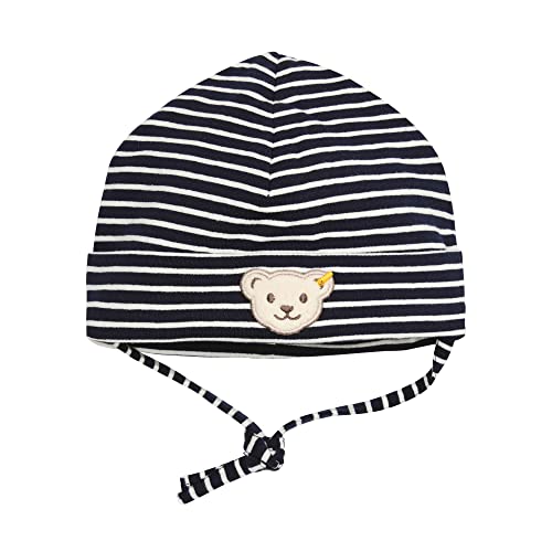 Steiff Unisex Baby Basic Bommel Beanie-Mütze, Navy, 41 von Steiff