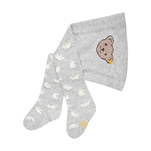 Steiff Unisex Baby Basic Bedruckt Strumpfhosen GOTS, Soft Grey Melange, 56 von Steiff