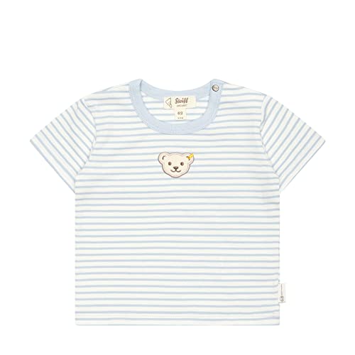 Steiff Unisex Baby Basic Kurzarm gestreift T-Shirt, Celestial Blue, 50 von Steiff