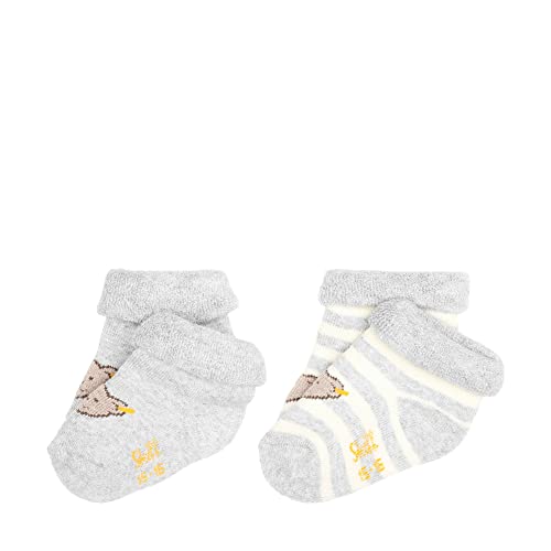 Steiff Unisex Baby Multipack Sneaker Socken 2er Pack GOTS, Soft Grey Melange, 14 von Steiff