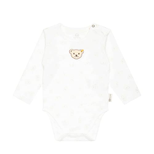 Steiff Unisex Baby Body Schulterverschlusss Langarm Unterwäsche, Cloud Dancer, 74 von Steiff