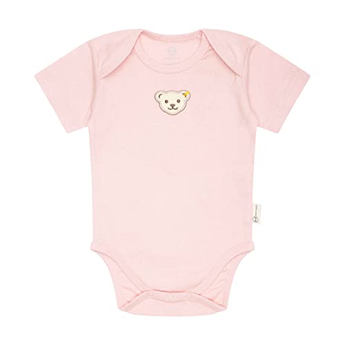 Steiff Unisex Baby Body amerikanischer Kragen Kurzarm Unterwäsche, Silver PINK, 62 von Steiff