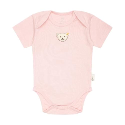 Steiff Unisex Baby Body amerikanischer Kragen Kurzarm Unterwäsche, Silver PINK, 80 von Steiff