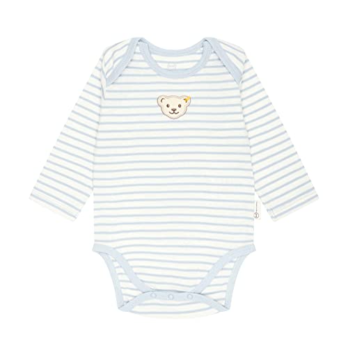 Steiff Unisex Baby Body amerikanischer Kragen Langarm Unterwäsche, Celestial Blue, 56 von Steiff