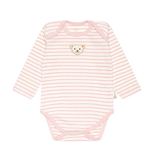 Steiff Unisex Baby Body amerikanischer Kragen Langarm Unterwäsche, Silver PINK, 50 von Steiff