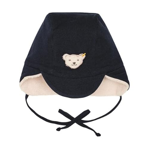 Steiff Unisex Baby Bommel Beanie-Mütze, Navy, 37 von Steiff