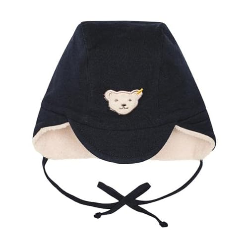 Steiff Unisex Baby Bommel Beanie-Mütze, Navy, 39 von Steiff