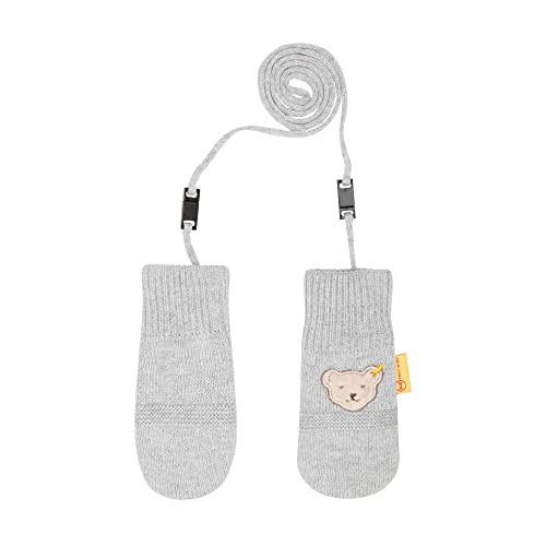 Steiff Unisex Baby Handschuhe Fäustlinge, Soft Grey Melange, 2-9 M von Steiff