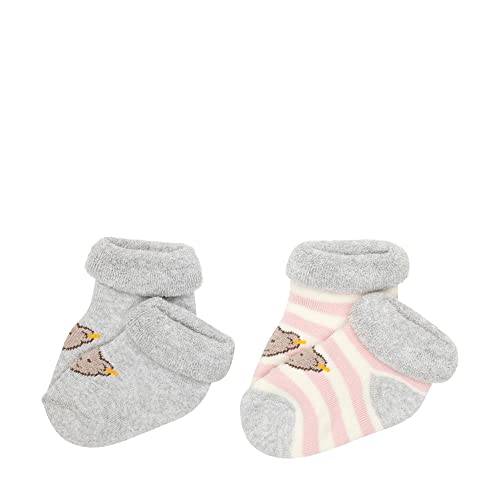 Steiff Unisex Baby Multipack Sneaker Socken 2er Pack GOTS, Silver PINK, 14 von Steiff