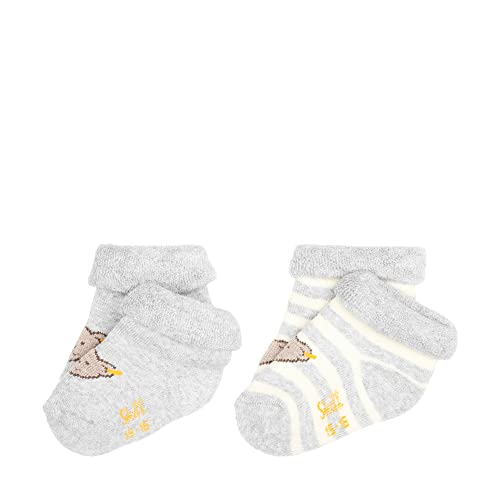 Steiff Unisex Baby Multipack Sneaker Socken 2er Pack GOTS, Soft Grey Melange, 18 von Steiff