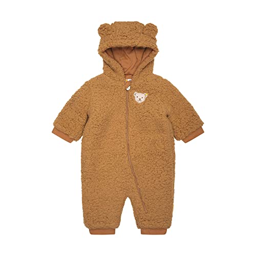 Steiff Unisex Baby jumpsuit Einteiler Fleece, TOBACCO BROWN, 68 EU von Steiff