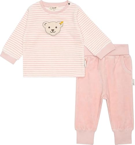 Steiff Unisex Baby Set Hose + Sweatshirt, Silver PINK, 50 von Steiff
