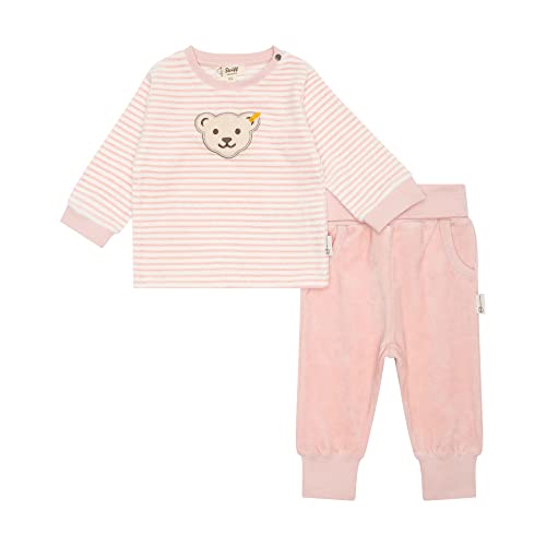 Steiff Unisex Baby Set Hose + Sweatshirt, Silver PINK, 56 von Steiff