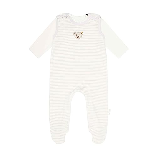 Steiff Unisex Baby Set Strampler mit Fuss + T-Shirt Langarm Baby Wellness, gestreift von Steiff