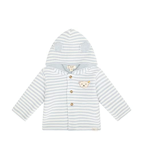 Steiff Unisex Baby Strickjacke mit Kapuze Basic Jacke, Celestial Blue, 56 von Steiff